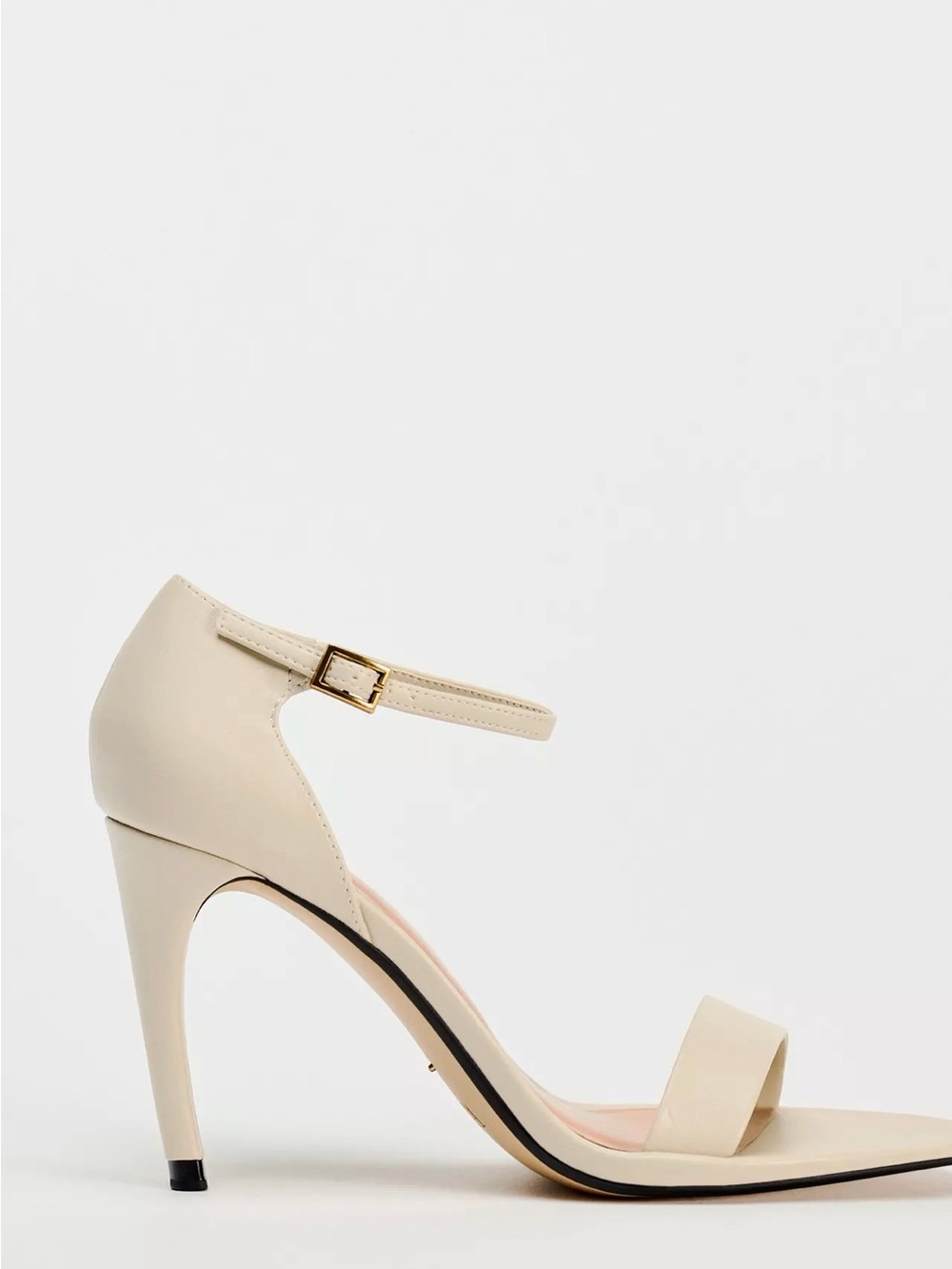 Zara Cream Ankle-Strap Stiletto Sandal